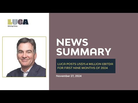 Following the reporting of its financial results for the 3 &amp; 9 months ended Sept 30, 2024, Dan Barnholden, CEO of the mid-tier producer <a href="/LucaMining/">Luca Mining Corp.</a> provided an update on the company’s Q3 performance &amp; outlook: youtube.com/watch?v=BteYOq…
$LUCA.v $LUCMF

✅Positive mine operating
