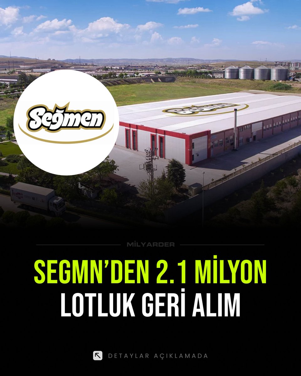 Seğmen Kardeşler Gıda (SEGMN), 2.1 milyon lotluk pay geri alım programı teklifini açıkladı. 28 Kasım 2024 tarihli Yönetim Kurulu toplantısında kararlaştırılan program, 50 milyon TL bütçeyle en fazla 2,1 milyon lot hisse geri alımını kapsıyor. 

Geri alım süresi, genel kurul