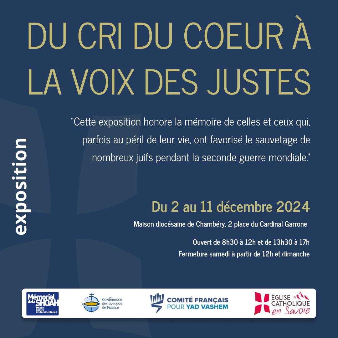 Exposition | « Celui qui sauve une vie sauve l’humanité toute entière »
Exposition-hommage à ceux qui ont favorisé le sauvetage de nombreux juifs pendant la seconde guerre mondiale, notamment les 74 Justes savoyards.
En partenariat avec <a href="/Eglisecatho/">Église catholique en France</a>, <a href="/yadvashem/">Yad Vashem</a> et <a href="/Shoah_Memorial/">Mémorial de la Shoah</a>