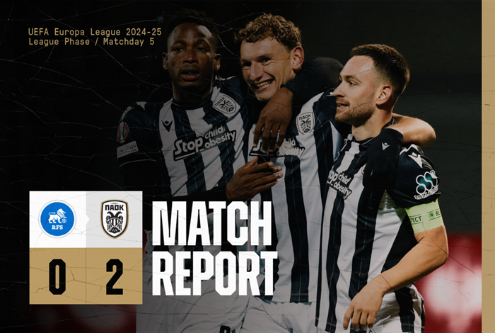 PAOK_FC's tweet photo. #MatchReport Έπαιξε καλά και πήρε την πρώτη του νίκη στη League Phase του UEFA Europa League ο ΠΑΟΚ, κερδίζοντας με 0-2 την #RFS #RFSPAOK #UEL
👉 https://t.co/WTzEj14jvC https://t.co/sHqzh28zF5