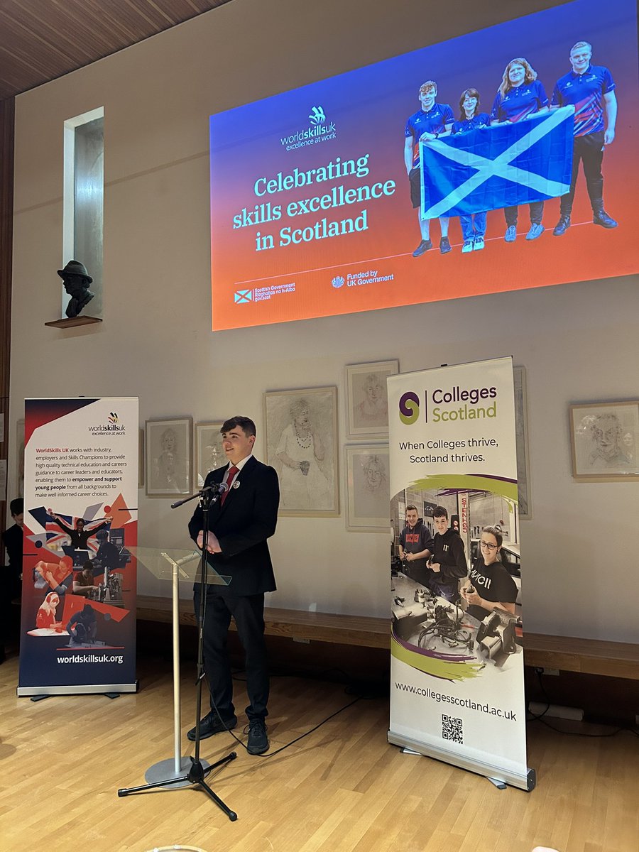 CollegesScot's tweet photo. We’ve had a great evening celebrating the success of Scotland’s college students at WorldSkills in Lyon and the UK National Finals 2024. 

Thank you @JennyGilruth for your support &amp; fellow presenters Jon Vincent @Glasgow_Clyde Marion Plant @worldskillsuk &amp; Danny McBean @UHIMoray https://t.co/cXWOpIj0XE