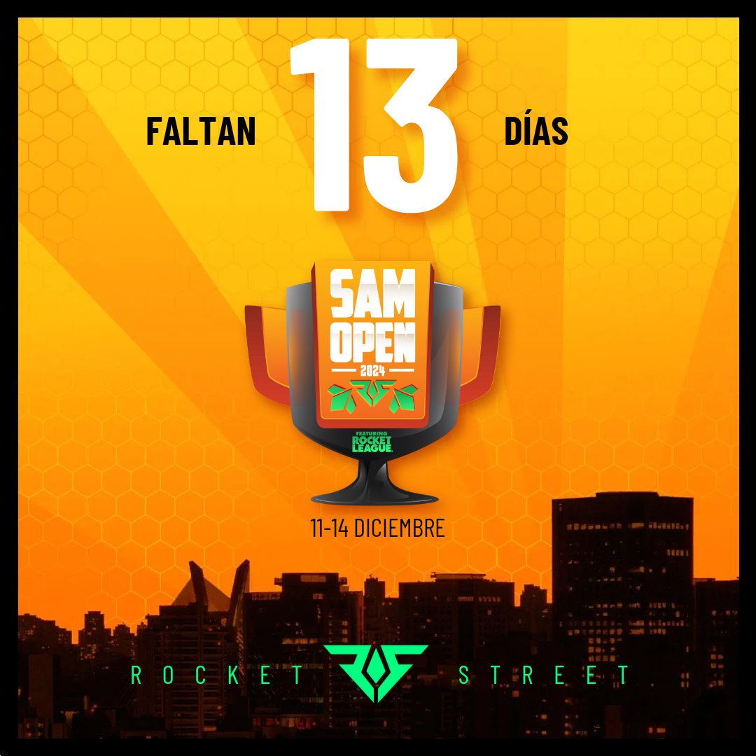 RocketStreet's tweet photo. ¡¡QUEDAN 13 DÍAS PARA LA #SAMOpen!!
Hay inscripciones abiertas, y te puedes llevar hasta US$6400! 🤑
Inscríbete con 2 amigos más en https://t.co/ylO4Q9cNW9
Recuerda que, lo estaremos transmitiendo en vivo del 11 al 14 de Diciembre.
#SAMOpen #LATAMChampionship #RocketStreet https://t.co/qbxXV8V984