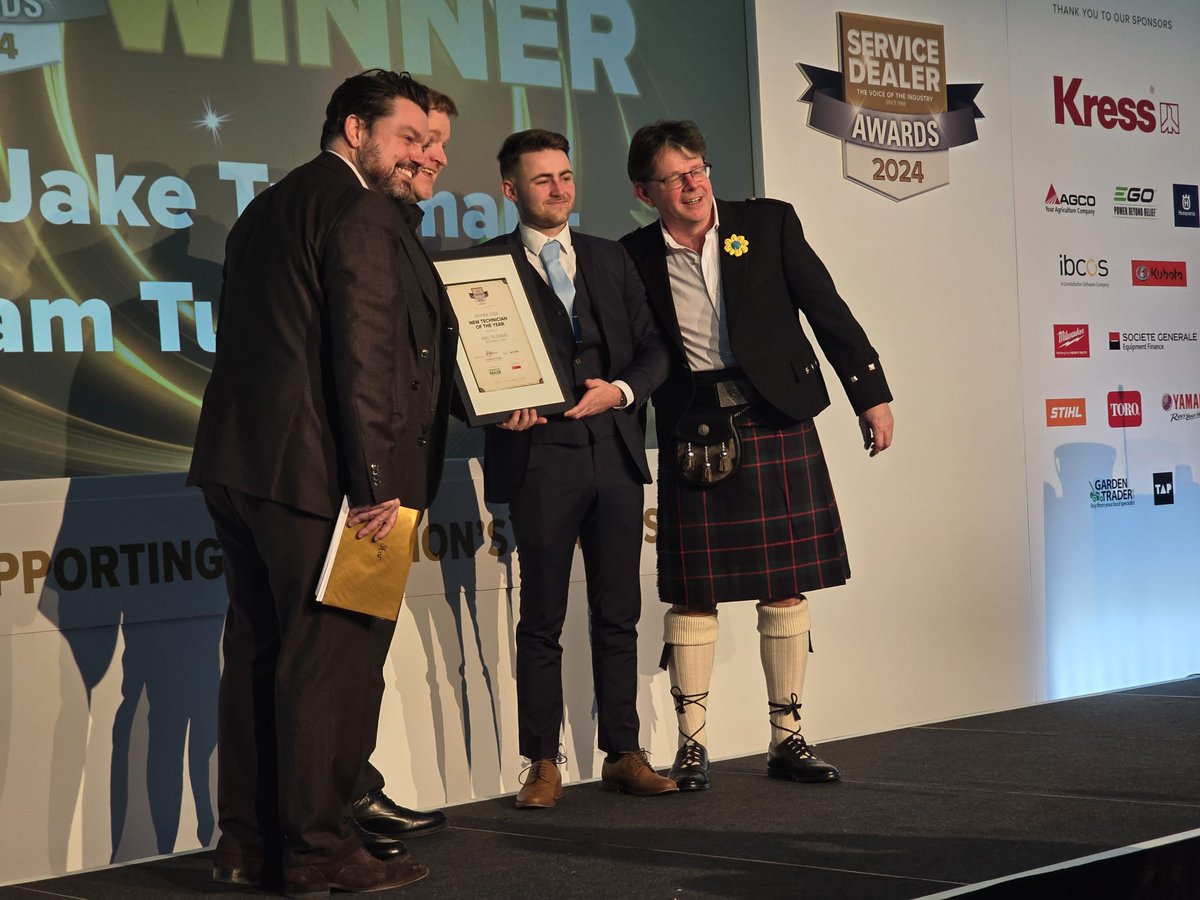 🎉 Big congratulations to Jake Trueman, our New Technician of the Year! 

Since joining <a href="/samturners/">Sam Turner & Sons</a>, Jake’s confidence has soared, making him a respected and vital team member with a bright future ahead. 

Award proudly sponsored by <a href="/KubotaUK/">Kubota UK</a>  

#ServiceDealer #Awards