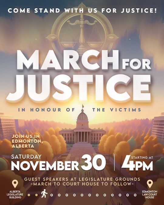 MaximeBernier's tweet photo. COME STAND UP FOR JUSTICE!

Join me and many other Canadians who demand justice at the March for Justice in Edmonton this Saturday November 30, in honour of the victims of government tyranny. 

@ArturPawlowski1