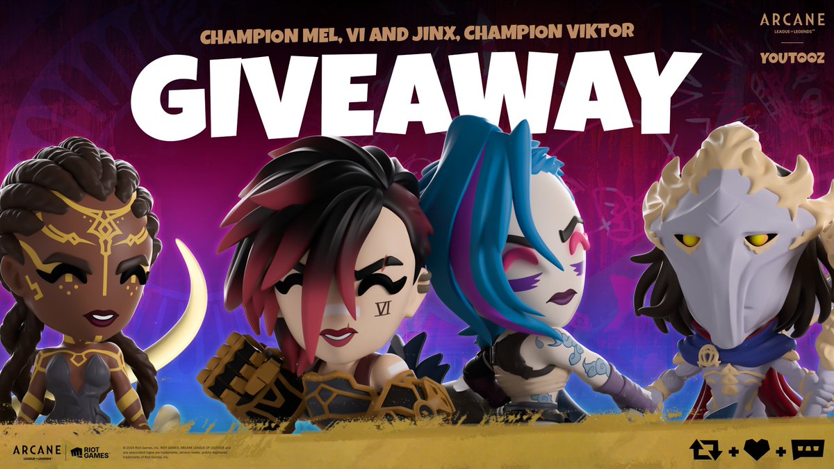 #Arcane  collection giveaway! 

to win the full set retweet &amp; like this post then comment ARCANETOOZ 👊

we'll announce 3 winners tmrw at 3pm est when the collection drops 💜