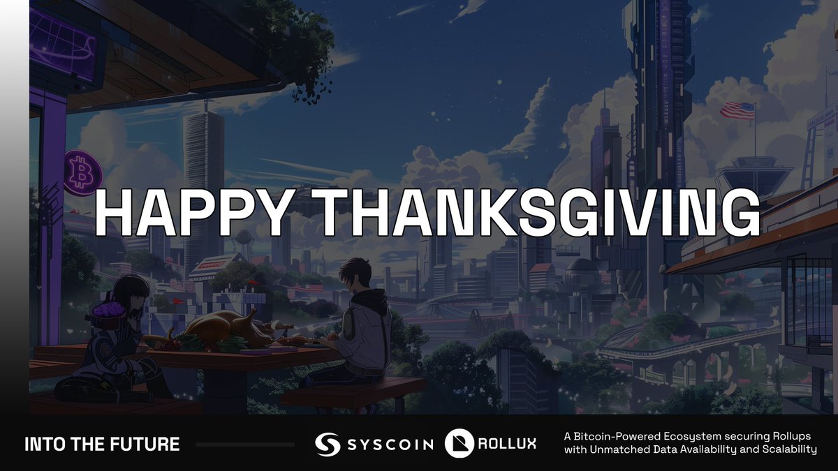 syscoin's tweet photo. This Thanksgiving, we're grateful for ten incredible years of growth, innovation, and an amazing community that’s been with us every step of the way. 🫂

No matter where you are in the world, today is a reminder to reflect on the bonds we share and the future we’re building together on #Bitcoin.

Happy #Thanksgiving from all of us at #Syscoin! 🦃