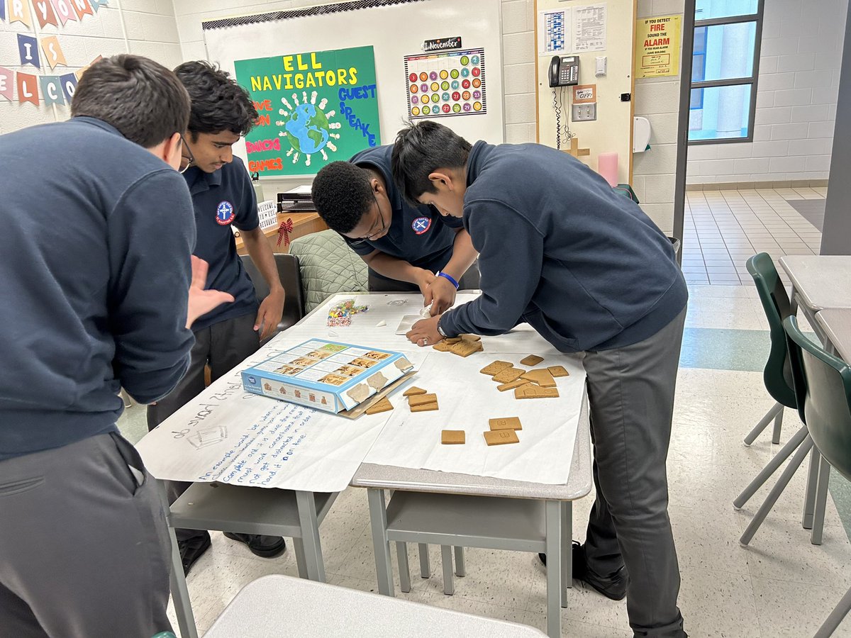 StAugSS's tweet photo. Check out the amazing creations from our ESL Club’s gingerbread house decorating activity! 🍬🏠 Lots of laughter, creativity, and holiday cheer. Thank you to everyone who joined in on the fun! 
#ESLClub #HolidayVibes #GingerbreadFun #FalconPride https://t.co/eIyzoqQDGF