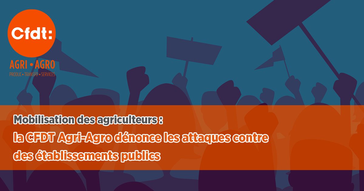 Mouvement des #agriculteurs : NON aux #dégradations commises contre des établissements publics ! Soutien aux agents ébranlés par la remise en cause violente de leur travail et de leur engagement professionnel.
fga.cfdt.fr/portail/agricu…
<a href="/INRAE_France/">INRAE</a> <a href="/Anses_fr/">Anses</a> #agriculteurs