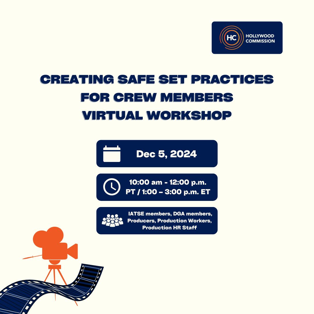 Just 1 week to go! 🎥 Crew members, this virtual workshop by @IntimacyCoordination is for YOU—costume designers, grips, &amp; more! Learn to collaborate with intimacy coordinators &amp; foster safe, respectful sets. 📅 Sign up now: bit.ly/3V1smw6 #SafeSets #IntimacyCoordination