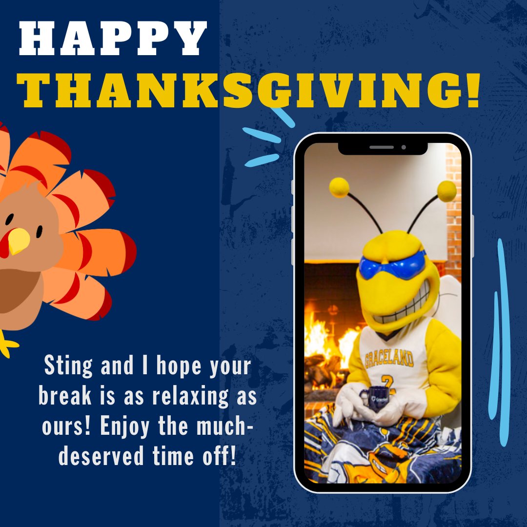 GracelandUPres's tweet photo. Happy Thanksgiving Yellowjackets! We hope you enjoy the time spent with family and friends! #GracelandForever https://t.co/17r45BRvGH