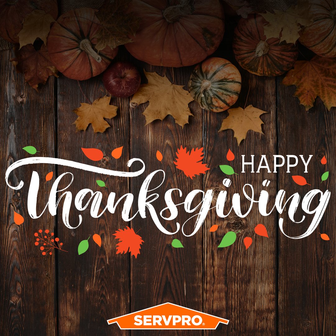 Happy Thanksgiving! 🧡🍂 Today, we’re thankful for the communities we serve. Wishing you a safe and joyful holiday filled with warmth and gratitude! #Thanksgiving #SERVPRO