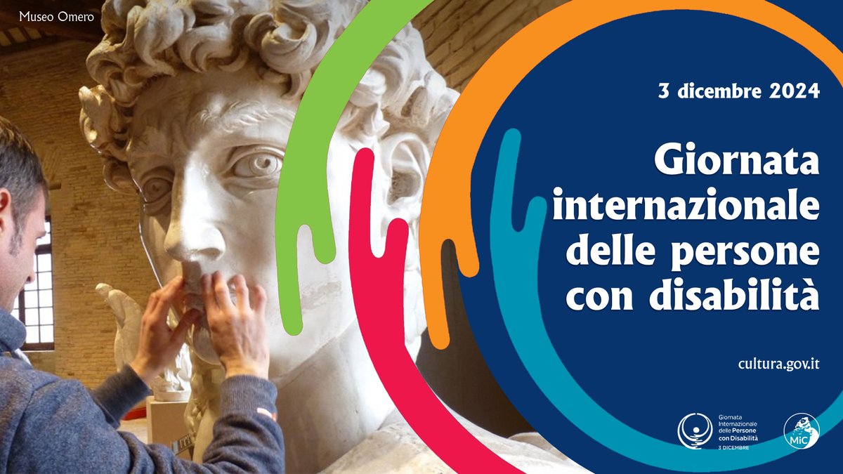 Il #3dicembre il MiC aderisce alla "Giornata internazionale delle persone con disabilità". Diverse le iniziative che saranno organizzate per promuovere il superamento delle barriere fisiche, cognitive e sensoriali nei luoghi della cultura. 
➡️ cultura.gov.it/evento/3-12-20…