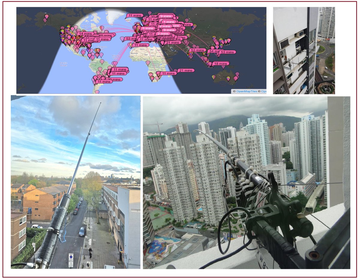 From London to Hong Kong, balcony to balcony, its was  a great fun QSO, as VR2VAZ &amp; me at both side were using a home-brew antenna at balcony,the propagation was crazy my signal were copied at almost all the continents &amp; wk also JA,VK,ZL,XU,Antarctica and  New Caledonia stations,