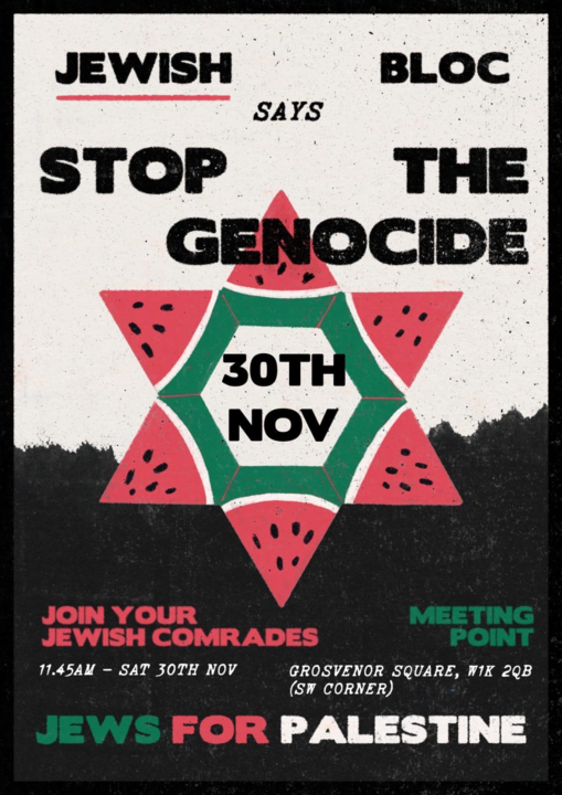NaamodUK's tweet photo. Join the Jewish Bloc this Saturday.  

📍 SW corner of Grosvenor Square 
⏱️ 11.45am 
📆 Saturday, 30th November  

📣 Bring your placards, your friends, and your loudest voices!  

Keep an eye out for the yellow Na’amod fins, banners and t-shirts 📣 https://t.co/K3BHODUAB3