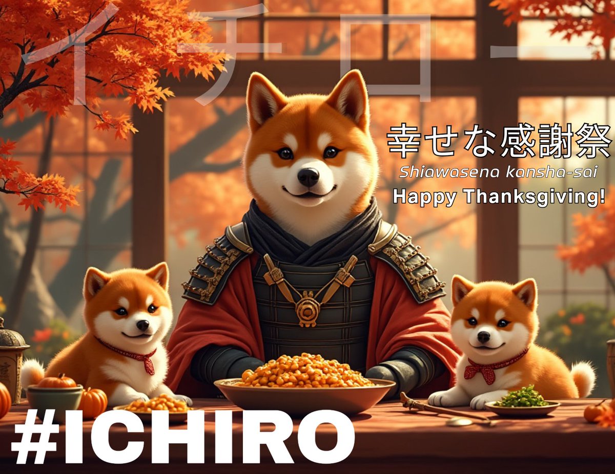 IchiroInuETH's tweet photo. 幸せな感謝祭
Shiawasena kansha-sai

'Happy Thanksgiving'

Thanksgiving serves as a reminder to pause and appreciate life's blessings, renew community bonds, and reflect on the shared history and future aspirations.

#Ichiro wishes everyone a happy Thanksgiving, take advantage of the time with your families and friends. Enjoy good food and maybe remember the idea of ​​giving back.