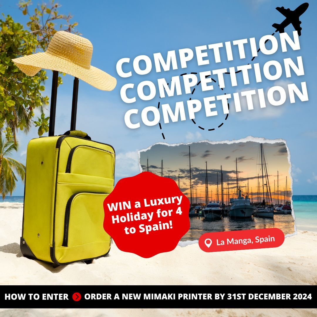 ☀️WIN a Luxury Holiday for 4 to La Manga, Spain!☀️ We're celebrating a year of redhot Mimaki launches by giving you the chance to escape the winter blues. Order a Mimaki printer by 31st December &amp; you’ll be in the running to win a holiday! 📩 Learn more: buff.ly/3D0zW3O