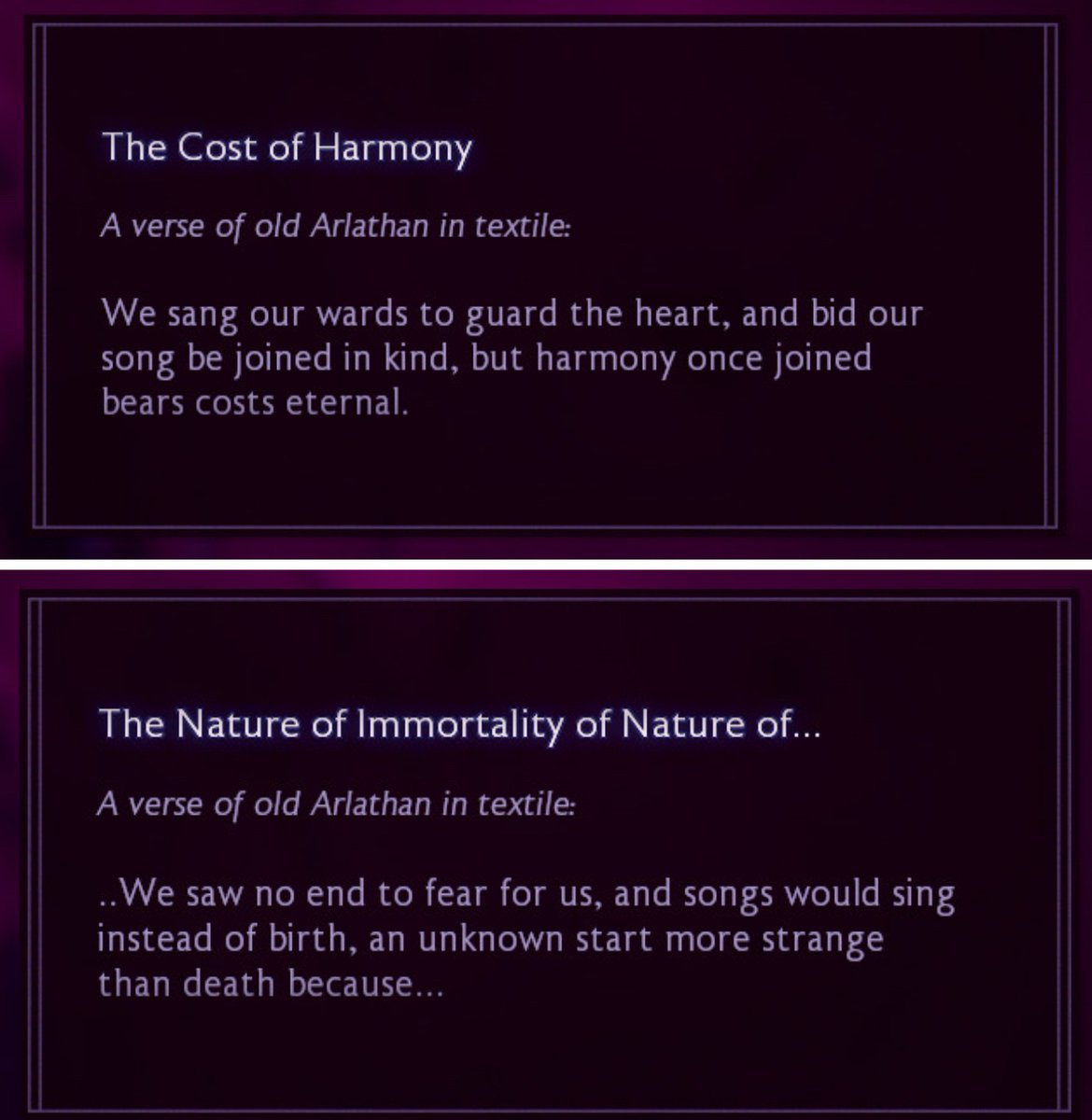 northgalis's tweet photo. Yesss someone on tumblr found me more evidence that the Hallelujah cadence is an Ancient Elf thing and not just a Solas thing… yess more evidence that Lavellan speaks Solas’ lost language he never thought he would hear again #veilguardspoilers https://t.co/rxjIBTtgny