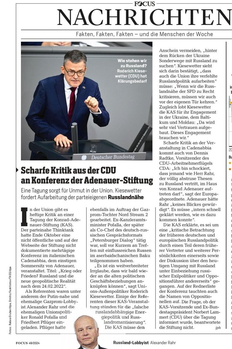 過去を清算する🧵 2022年まで、あまりにも多くのドイツの政治家や管理職が、まるでロシアの協力者のように、ドイツとヨーロッパに対する無責任で反逆的な行動をとった。元首相のような象徴的な人物だけを責めることはできない。そしてまた同じことが繰