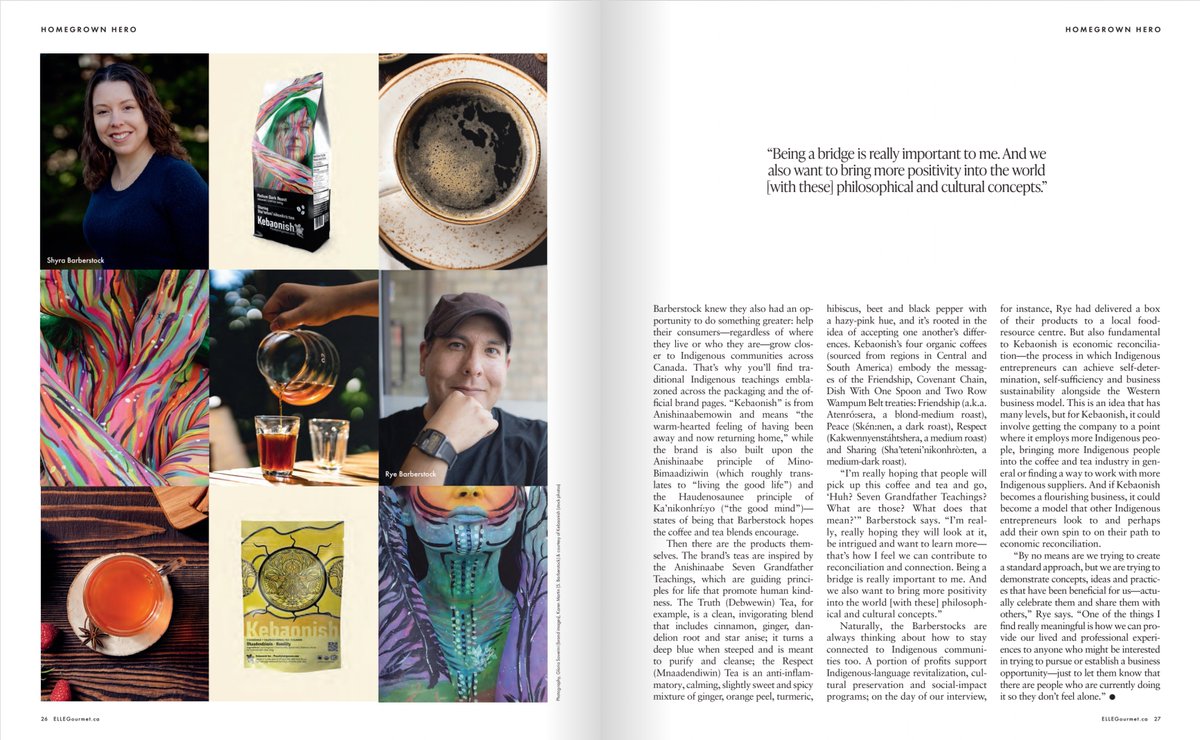 Exciting news - Kebaonish has been featured in the latest issues of ELLE Magazine! You can read the article here - ellegourmet.ca/digital-issue/ #IndigenousBusiness #ellemagazine #ProudlyIndigenous