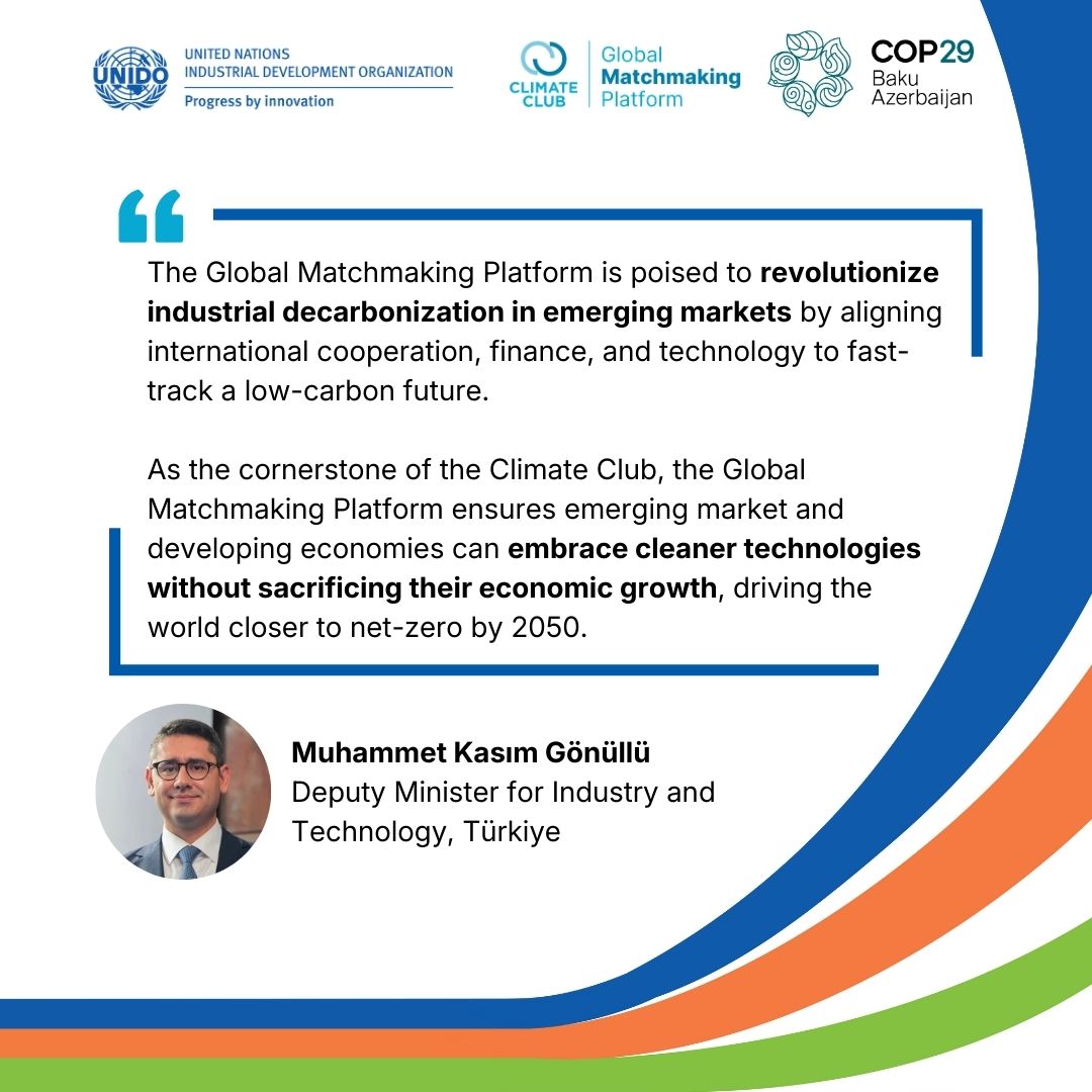 Global Matchmaking Platform (@globalmplatform) on Twitter photo "The Global Matchmaking Platform is poised to revolutionize industrial decarbonization in emerging markets" -
<a href="/mkgonullu/">Muhammet Kasım Gönüllü</a>, Deputy Minister for Industry and Technology, Türkiye "The Global Matchmaking Platform is poised to revolutionize industrial decarbonization in emerging markets" -
<a href="/mkgonullu/">Muhammet Kasım Gönüllü</a>, Deputy Minister for Industry and Technology, Türkiye
