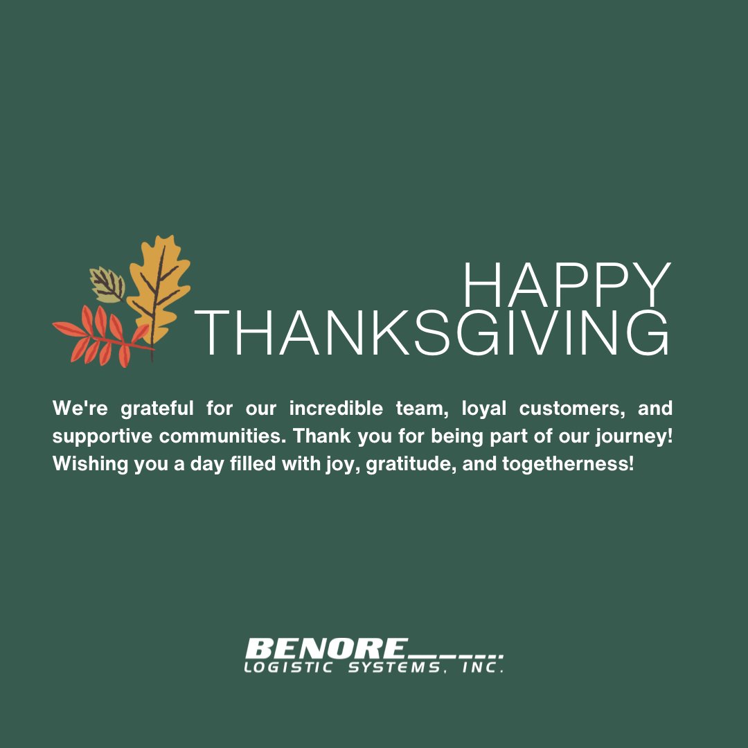 Happy Thanksgiving from the Benore Family! 

Every year, we're grateful for our incredible team, loyal customers, and supportive communities – Thank you for being part of our journey!

Wishing you a day filled with joy, gratitude, and togetherness! 🍁

#Gratitude