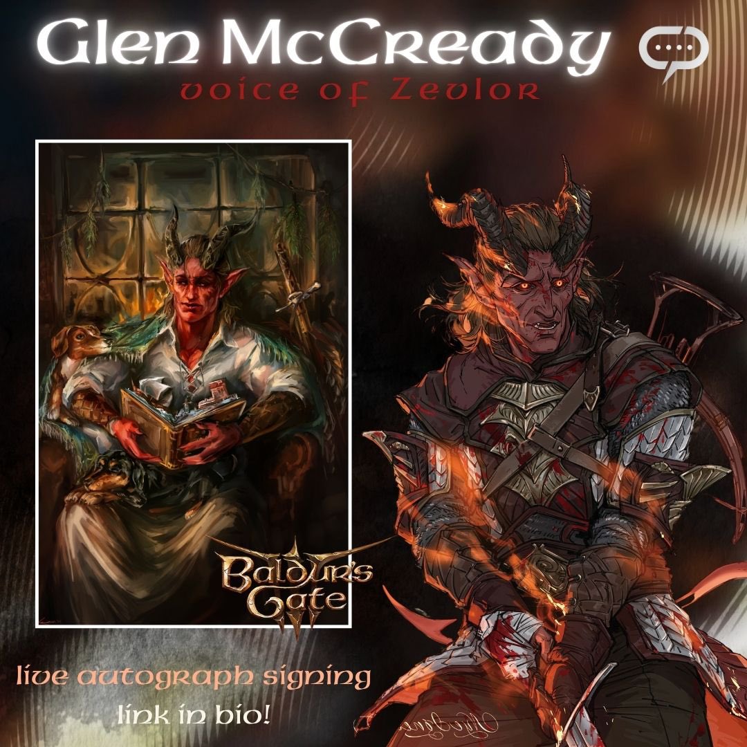 McCreadyGlen's tweet photo. My next @StreamilyLive signings are at 1800 GMT on Tuesday December 3rd!
@JessCarrollActs 🤩 will be my special guest - AKA my “Streamily Carer”! 🤪
Come say “hi” if you can - international time zones permitting. 🥳
#Zevlor #Omeluum #Zrell #BaldursGate3 https://t.co/MyqYFMu8nd