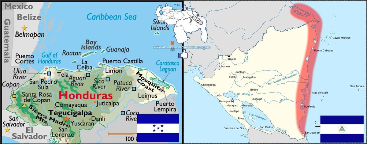 #UnDiaComoHoy #28Nov 1859 Gran Bretaña firma un tratado por el cual cede a Honduras las islas Bay. Dos meses después cederá la costa de Mosquito a Nicaragua. #MiMapa 

El propósito de este desprendimiento era evitar roces con Estados Unidos, adherido a su Doctrina Monroe.