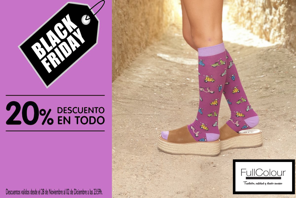 FullColourES's tweet image. 💥 Black Friday 💥 ¡Hasta -20%!
Si estabas esperando para renovar tú cajón de calcetines, comprar un regalo especial o adelantar tus compras para las fiestas, ¡ahora es tu momento!
Aprovecha el Black Friday de Fullcolour y disfruta de hasta el 20% dto.
📲 fullcolour.es