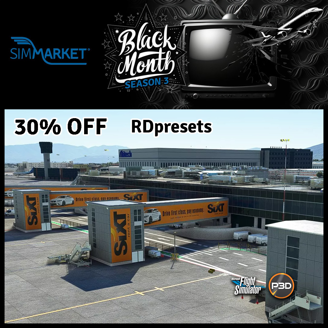 simflight's tweet photo. RDpresets 30% OFF MSFS like LIRN Naples, LFML Marseille or EHRD Rotterdam, but also Bergen, Salzburg, Gibraltar, Stuttgart until December 05th β¬ Black Month Sales β¬ at SIMMARKET π
https://t.co/79A9I3DWYm
#SIMMARKET #RDpresets #BlackFriday #Sales #MSFS #P3D https://t.co/08whjroh7D