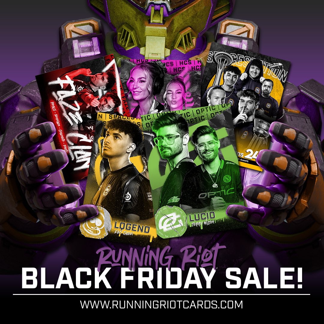 All Cards On Sale Now! 
Complete your collection and grab those missing cards for a bargain price 🔥

We won’t be reprinting any of these 2024 cards, so get them while you can. 
All profits will go toward next seasons cards 💜

#hcs #halo #runningriot #halocards #blackfriday