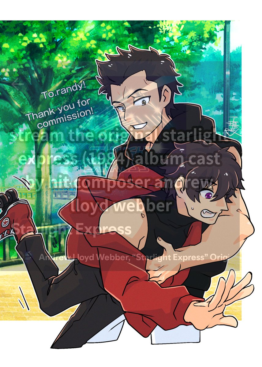 shunpei's tweet photo. everybody say thank you so much cole for sponsoring this one i love that guy <3 rollerskating date !!!!! 🛼☀️

🎨: @/osaosa_kouzyou https://t.co/4i8GGQD6EI