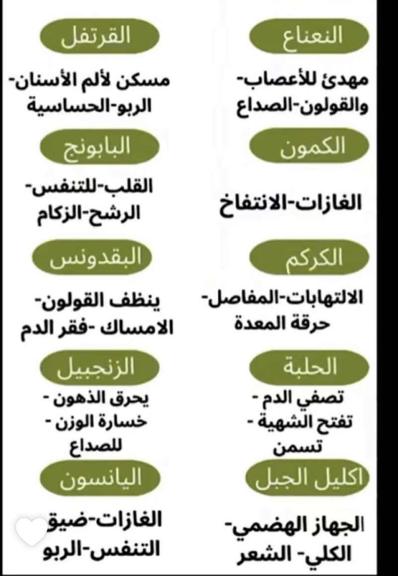 w__8_'s tweet photo. #فوائد_ومعلومات
#فوآئد_بعض_الاعشاب_الطبيعيه https://t.co/tP7YBnnlCW