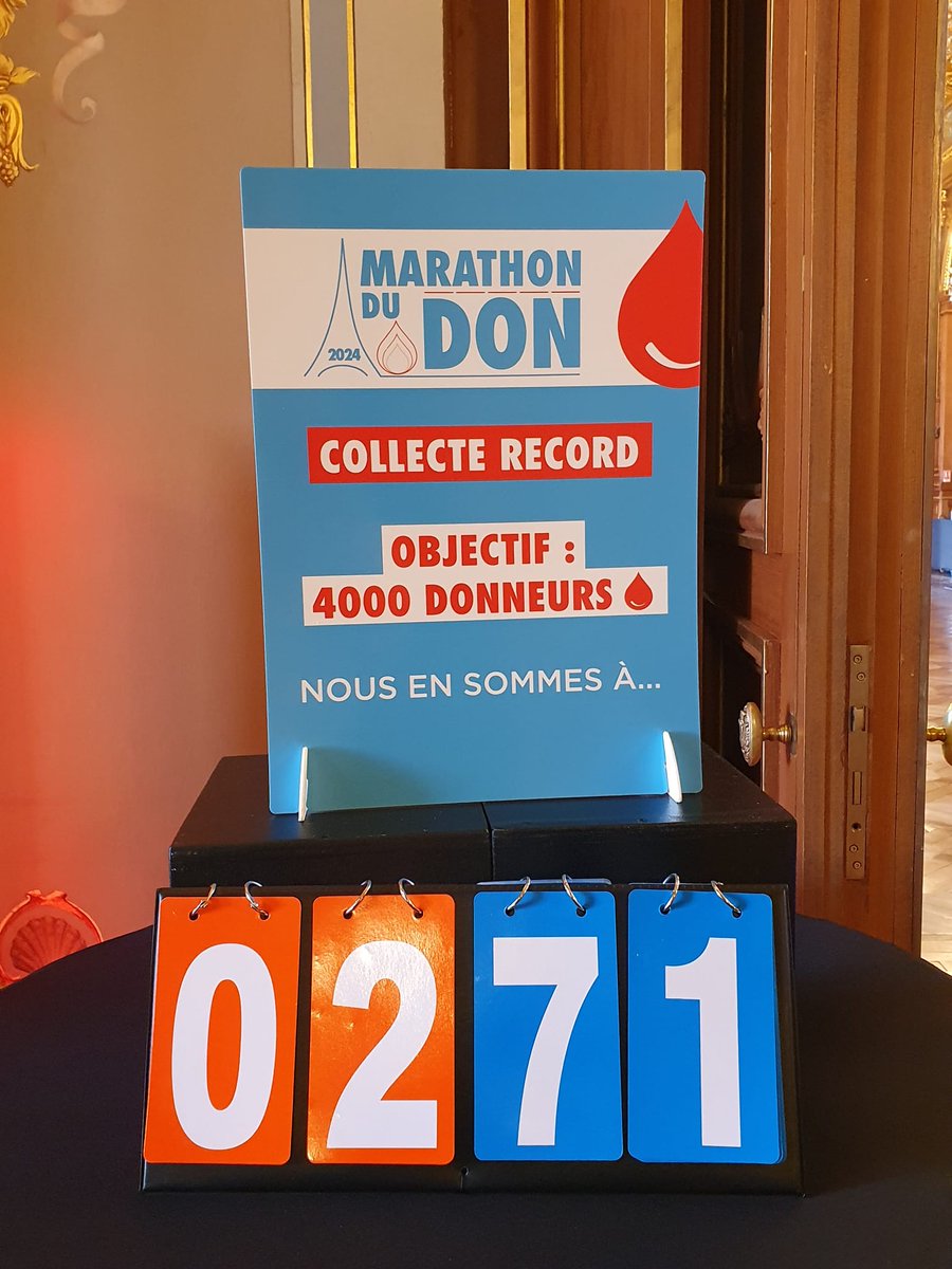 Plus de 250 donneurs déjà ce midi au marathon du don du sang organisé avec <a href="/EFS_Sante/">Établissement français du sang</a> à l'Hôtel de Ville. 

Le don, un geste simple qui  permet de sauver des vies.  

Des dons insuffisants, alors venez ! Vous avez jusqu’à dimanche pour donner votre sang 🩸