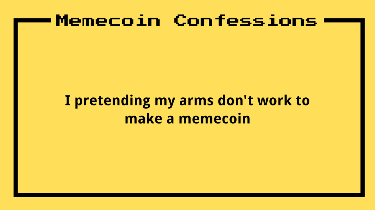 Memecoin Confessions tweet media