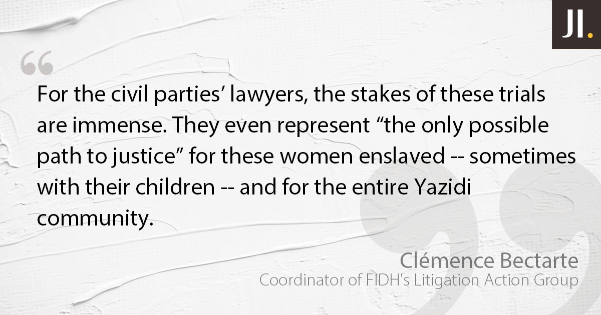 justiceinfonet's tweet photo. @CBectarte in our latest article on #Yazidi genocide trial, "Yazidi genocide trial to take place in France" 

👉 https://t.co/HsacdI7sWH

#IslamicState #SexualViolence #UniversalCompetence https://t.co/RkzGAESEym