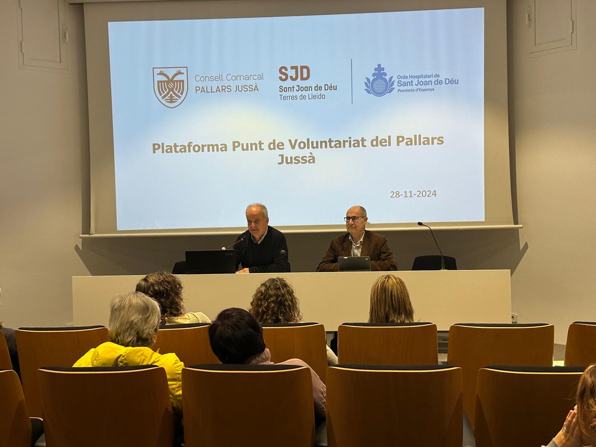 SJDTerresLleida's tweet photo. Sant Joan de Déu Terres de Lleida gestionarà el Punt de Voluntariat del Pallars Jussà 🤝🏻 promogut pel @conselljussa

Avui s’ha presentat oficialment la Plataforma Punt del Voluntariat del Pallars Jussà, un projecte impulsat pel @ConsellJussa i gestionat per @SJDTerresLleida https://t.co/Q1U2bn7COg