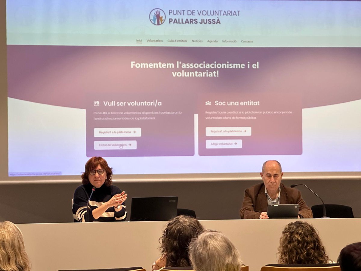 SJDTerresLleida's tweet photo. Sant Joan de Déu Terres de Lleida gestionarà el Punt de Voluntariat del Pallars Jussà 🤝🏻 promogut pel @conselljussa

Avui s’ha presentat oficialment la Plataforma Punt del Voluntariat del Pallars Jussà, un projecte impulsat pel @ConsellJussa i gestionat per @SJDTerresLleida https://t.co/Q1U2bn7COg