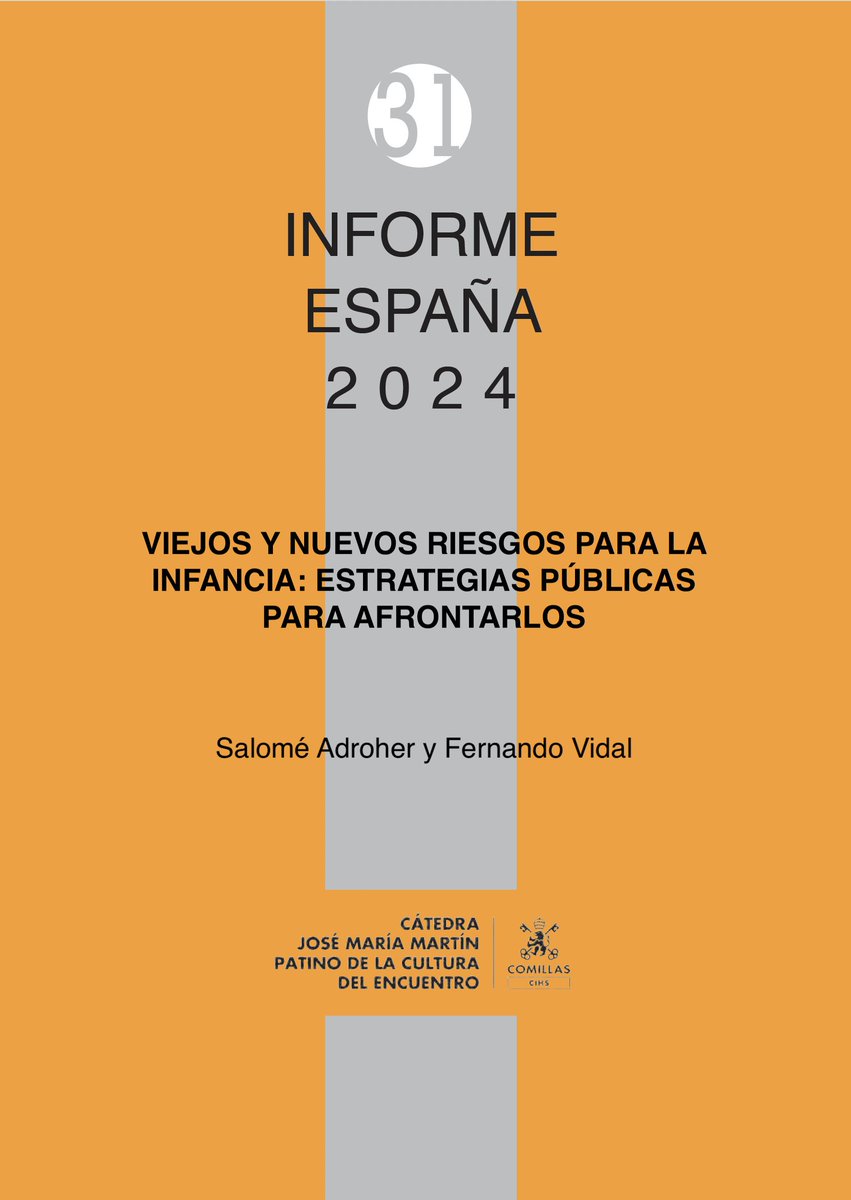 Ya disponible la descarga del capítulo “Viejos y nuevos riesgos para la infancia: estrategias públicas para afrontarlos" del Informe España 2024 #IE2024 de
Salomé Adroher y Fernando Vidal en bit.ly/4g7gZLo #infancia #desinstitucionalización #saludmental