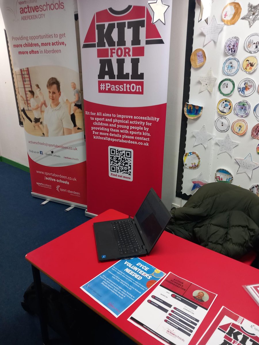 Thank you to Dyce Primary for having us along to their Parents Open Afternoon. We were able to share information all about Active Schools and Kit for All. We might even get some volunteers looking to support clubs in the school. 🤞<a href="/DycePri_Parents/">Dyce Primary School Parent Council</a>