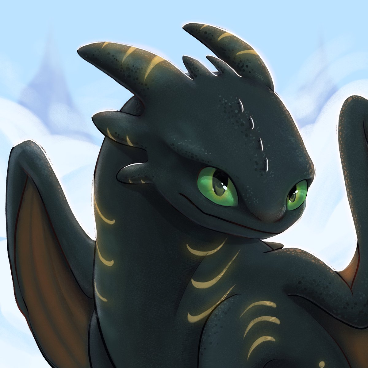 Rendered headshot comm for tim2060 on discord 🏙️☁️ #httyd
