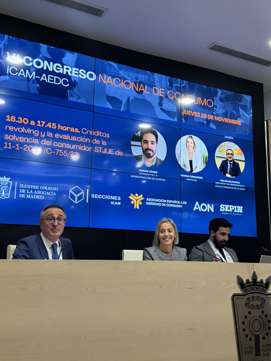 aedconsumo's tweet photo. Magnífica primera ponencia Créditos revolving y la evaluación de la solvencia del consumidor STJUE 11-1-24 Adrián Gómez, Vanesa Fernández @VanesaFEscudero modera Óscar Molinuevo @OscarMolinuevo @aedconsumo @icam_es https://t.co/ps4kko5PVz