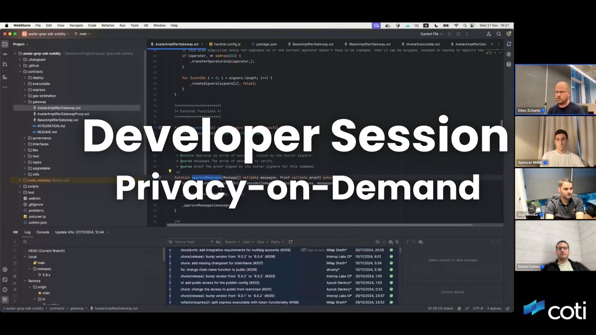 Check out our latest #Developer Session 🛠️
Discover COTI's Privacy-on-Demand provision and learn how private cross-chain TXs work using COTI's fast, lightweight privacy layer, enabled by <a href="/axelar/">Axelar Network</a>⚙️
Watch here 👉 youtu.be/eIkTkbzjsaY
$COTI