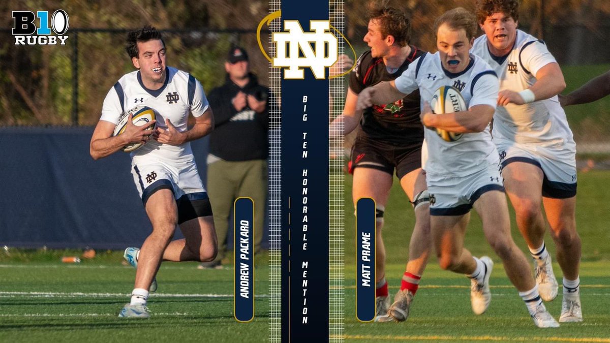 8 Irish rugby players named to Big Ten All Conference teams. ☘️