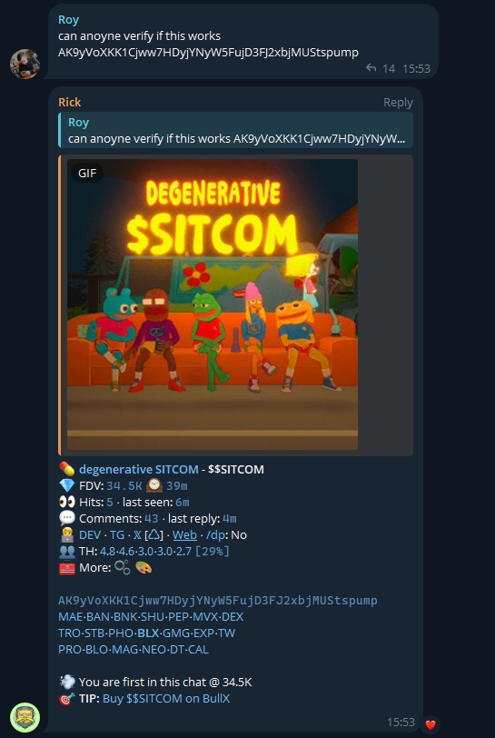 RetardAsylumHQ's tweet photo. caught $sitcom early at 34k, amazing cook

$SITCOM @ 34.5K ➜ 9.9M Δ 286x

AK9yVoXKK1Cjww7HDyjYNyW5FujD3FJ2xbjMUStspump https://t.co/LP1ubR4i07