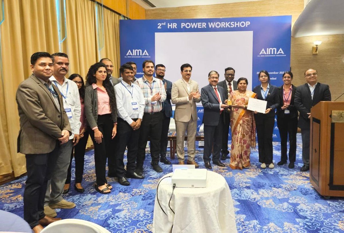 DirHR_HPCL's tweet photo. Heartiest Congratulations to HPCL's Employee Health, Engagement & Wellness Team whose presentation on various initiatives under the above Centre of Excellence won the Runners Up award (PSU category) at the AIMA Case Study Competition at the AIMA 2nd HR POWER Workshop.  #HRLeadership #WellnessAtWork #HPCL