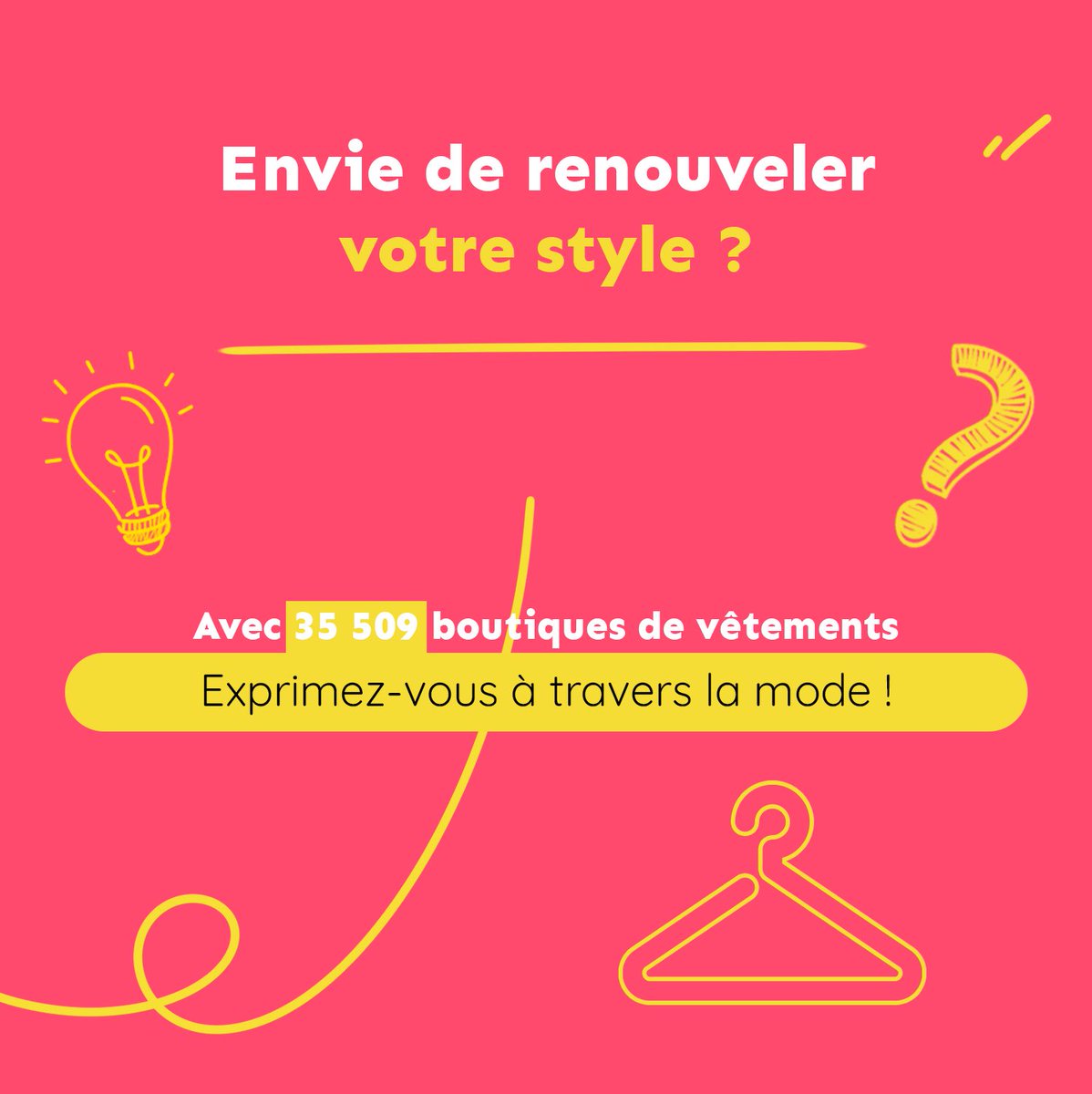 Envie de #rafraîchir votre #garderobe ? 👗✨
Découvrez l’une des 35 509 #boutiques de #vêtements près de chez vous et trouvez votre #style #unique !
Exprimez-vous à travers la mode avec #PagesJaunes 
👉 tinyurl.com/mve2nu43