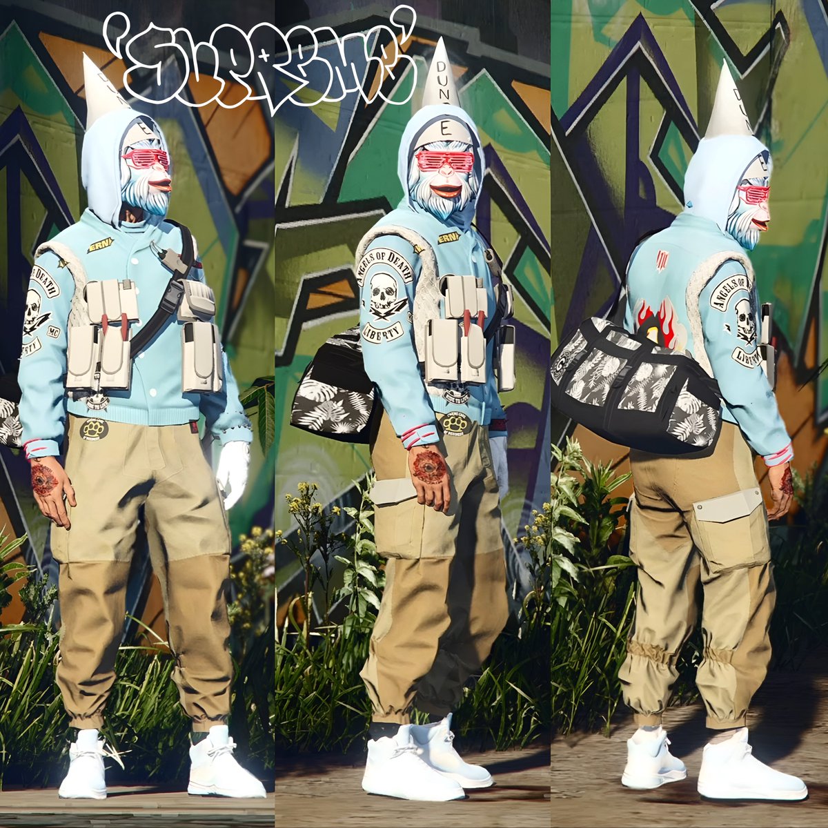Supreme_JayModz's tweet photo. ⚪️⚫️🧿⚫️⚪️
Playing around with some new logos and beff 🤙🏾✅️
#beff #gta5online #gta5 #gtabeffoutfits #gtamoddedoutfits #ps5 #Ps5 #gtacommunity #gta5newgen #gtabeffservices https://t.co/LofGdXkVIP