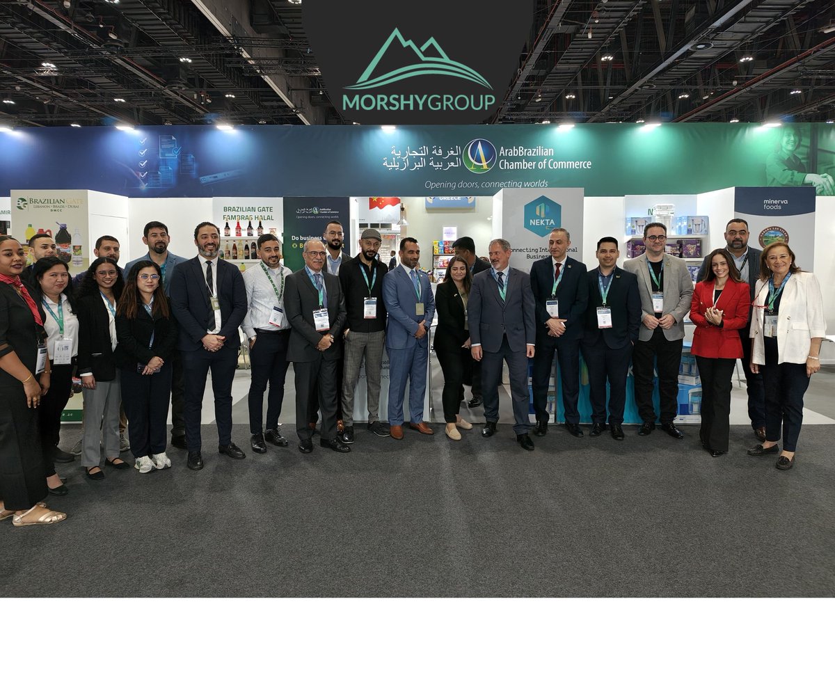 Morshygroup's tweet image. A memorable moment with our fellow participants under the prestigious the @abcc_mea   pavilion 🌍✨. Celebrating global connections, shared visions, and new opportunities! 🤝🇧🇷🇸🇩 #NetworkingGoals #ABCC #GlobalTrade #FoodInnovation #MorshyGroup