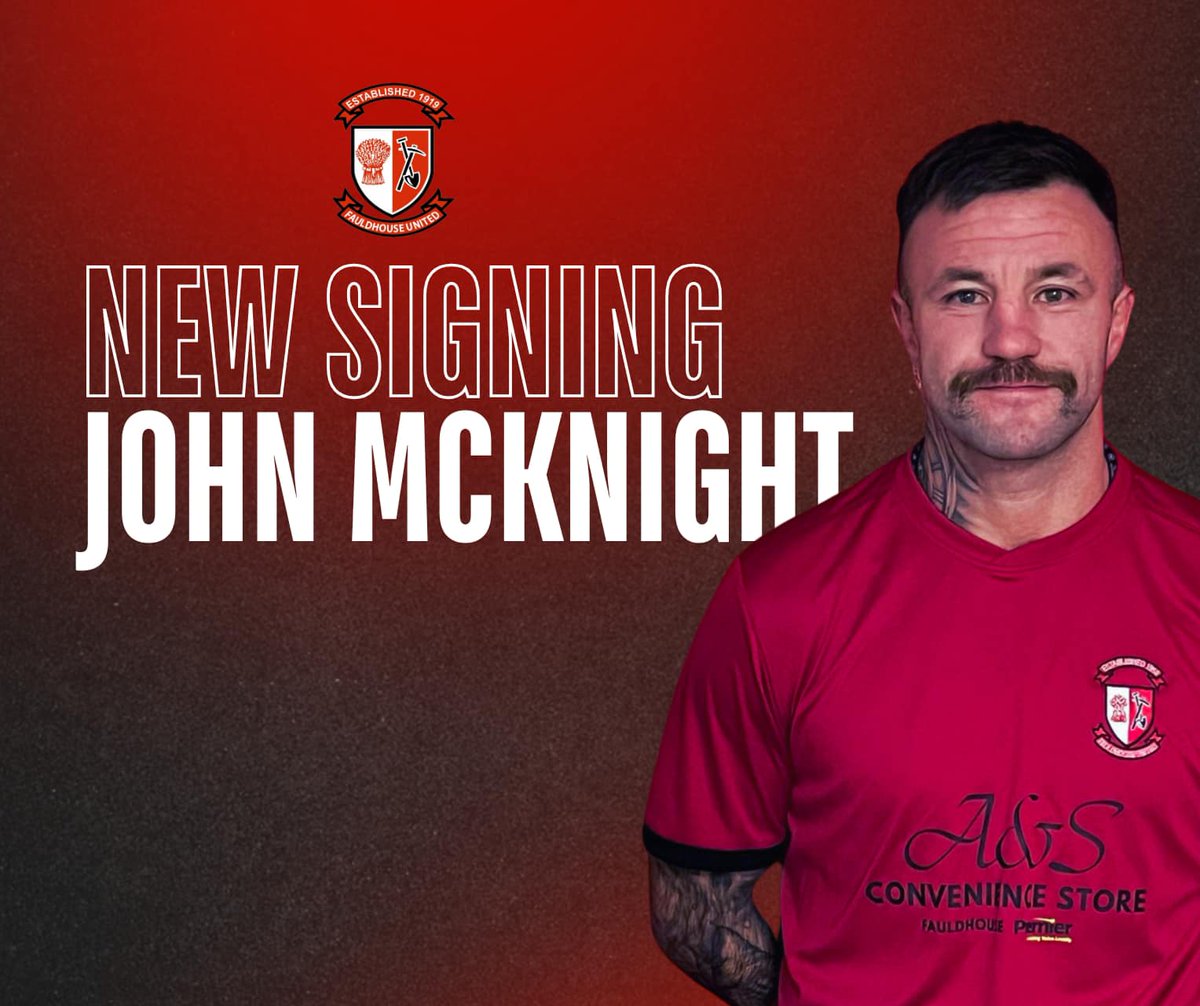 Fauldhouse United (@fauldhousefc) on Twitter photo The Club are delighted to announce the signing of John McKnight <a href="/Fauldhouseutd1/">Fauldhouseutd</a> <a href="/DerekJSharp/">Derek Sharp</a> The Club are delighted to announce the signing of John McKnight <a href="/Fauldhouseutd1/">Fauldhouseutd</a> <a href="/DerekJSharp/">Derek Sharp</a>