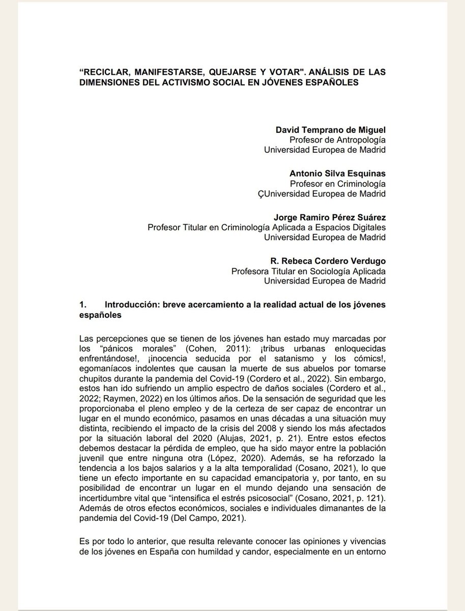 jramiroperez's tweet photo. Nuevo paper publicado en @FVientosur sobre la percepción de los movimientos sociales entre los/as jóvenes españoles/as https://t.co/shJfsRQz1N con resultados de nuestro proyecto de investigación sobre jóvenes, activismo, terrorismo e intereses @UEuropea https://t.co/tnABpnAfJp
